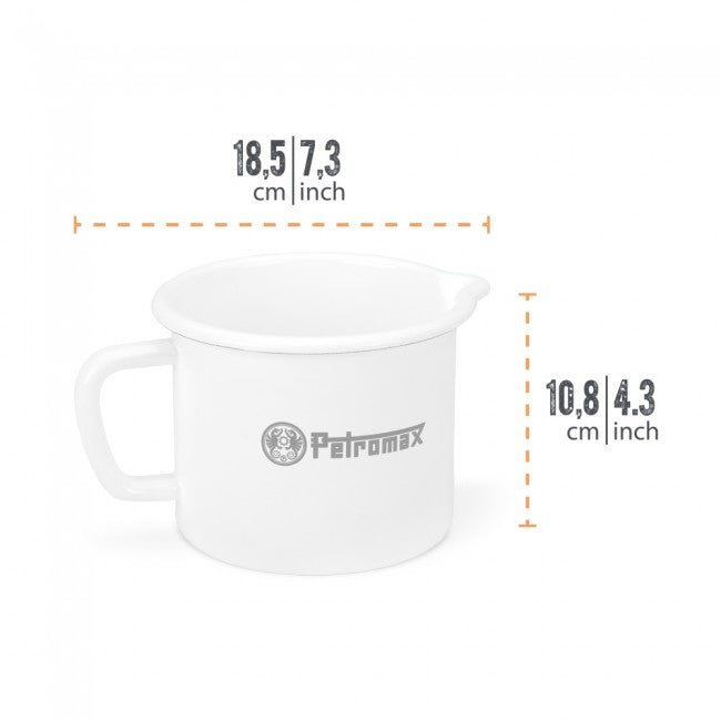 Petromax Emaille Milchtopf weiß/schwarz (1 Liter) - Good Camper-Showroom & Onlineshop für Dachzelte HH