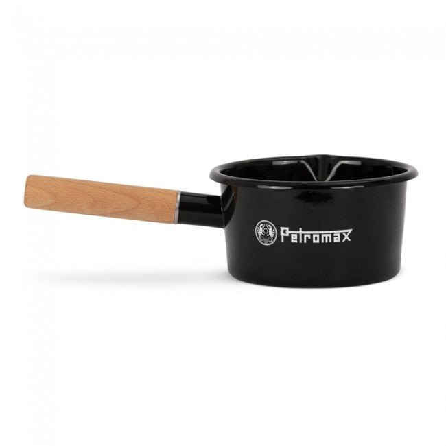 Petromax Emaille Stieltopf weiß/schwarz (0,5 Liter) - Good Camper-Showroom & Onlineshop für Dachzelte HH