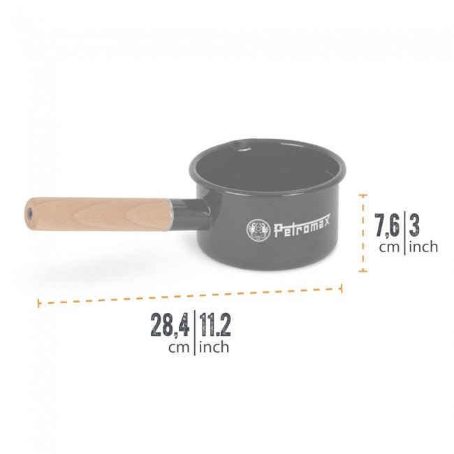 Petromax Emaille Stieltopf weiß/schwarz (0,5 Liter) - Good Camper-Showroom & Onlineshop für Dachzelte HH