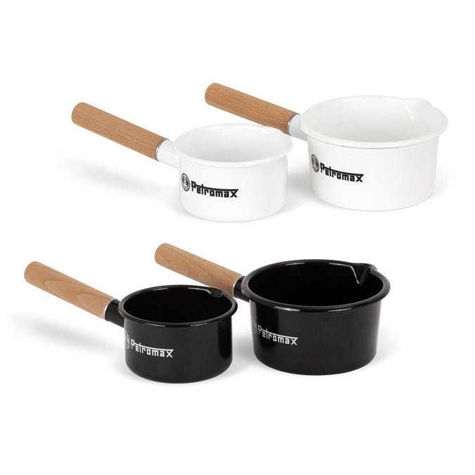 Petromax Emaille Stieltopf weiß/schwarz(1 Liter) - Good Camper-Showroom & Onlineshop für Dachzelte HH