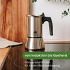 Grønenberg Edelstahl Espressokocher 4 oder 6 Tassen (200 oder 300 ml) | Induktion