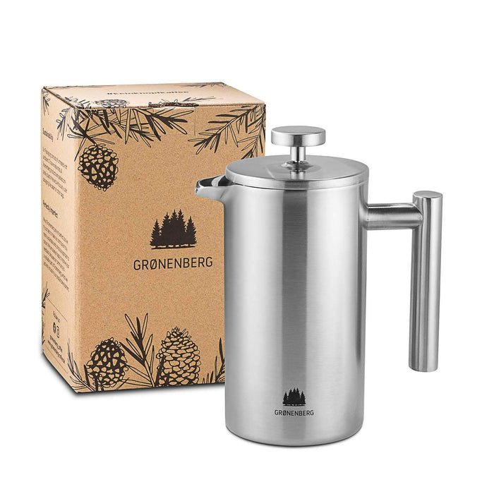 Grønenberg Edelstahl French Press 350 ml - 1 Liter inkl. Ersatz-Filter - Good Camper-Showroom & Onlineshop für Dachzelte HH