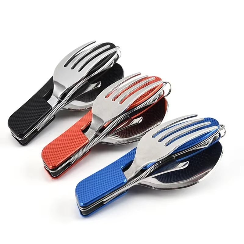 Outdoor Camping Portable Fork Knife Tableware Tools Stainless Steel Multi - Function Folding Spoon&Fork Knife Travel Sets - Good Camper - Showroom & Onlineshop für Dachzelte HH