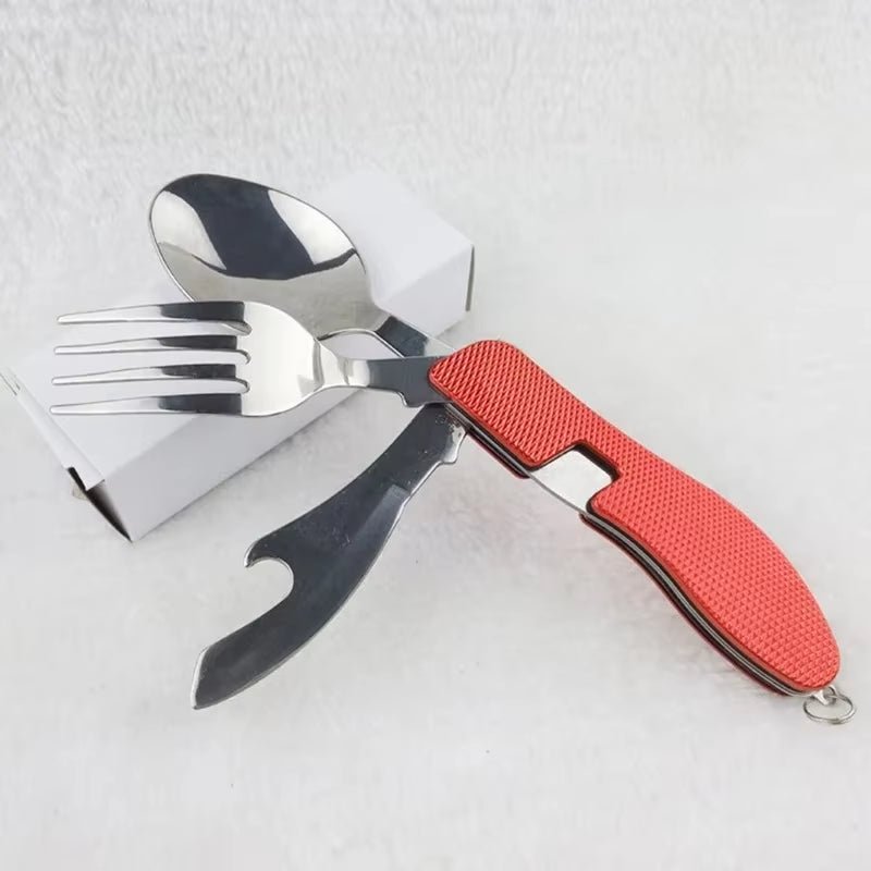 Outdoor Camping Portable Fork Knife Tableware Tools Stainless Steel Multi - Function Folding Spoon&Fork Knife Travel Sets - Good Camper - Showroom & Onlineshop für Dachzelte HH