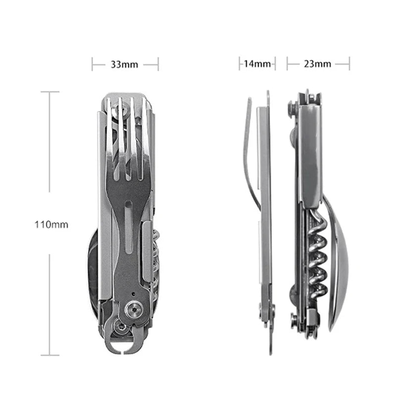 Outdoor Tableware Multi - Function Portable Knife Fork Spoon Bottle Opener Foldable Cutlery Camping Equipment - Good Camper - Showroom & Onlineshop für Dachzelte HH